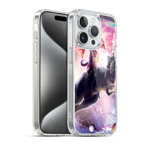 Random Galaxy Space Cat Thug & Dinosaur Unicorn Soft Gel Case for Apple iPhone 15 Pro & MagSafe
