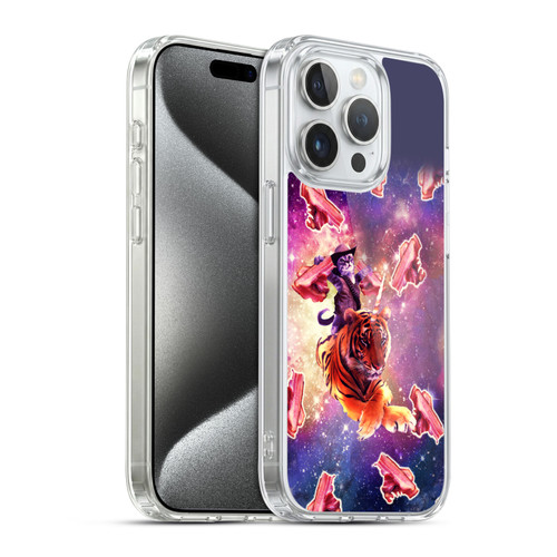 Random Galaxy Space Cat Tiger Unicorn With Bacons Soft Gel Case for Apple iPhone 15 Pro & MagSafe