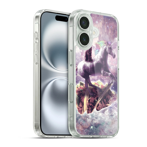 Random Galaxy Space Cat Dreamy Unicorn & Tacos Soft Gel Case for Apple iPhone 16 & MagSafe
