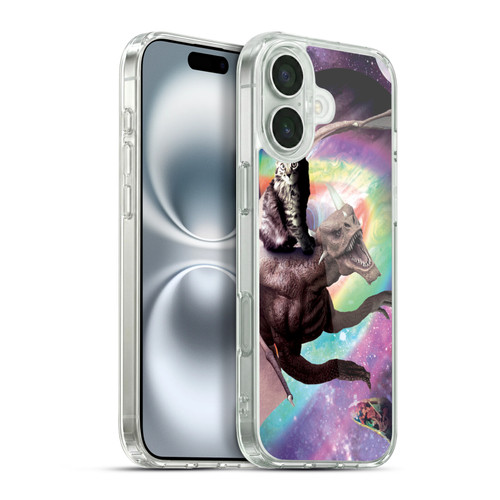 Random Galaxy Space Cat Galaxy Dragon Soft Gel Case for Apple iPhone 16 Plus & MagSafe