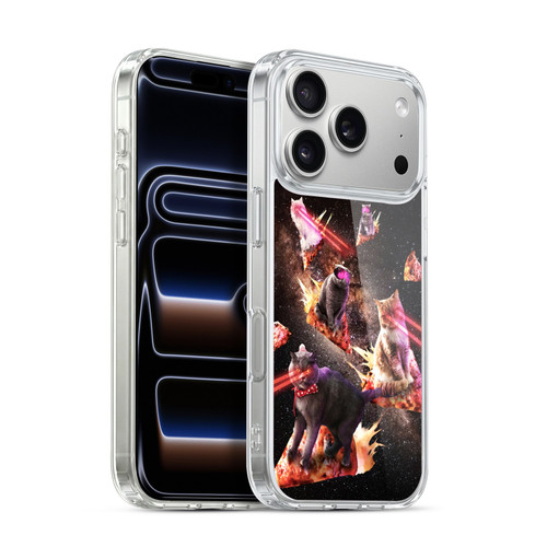 Random Galaxy Space Cat Fire Pizza Soft Gel Case for Apple iPhone 17 Pro