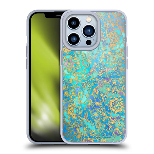 Micklyn Le Feuvre Mandala Sapphire and Jade Soft Gel Case for Apple iPhone 13 Pro
