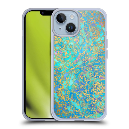 Micklyn Le Feuvre Mandala Sapphire and Jade Soft Gel Case for Apple iPhone 14