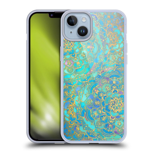 Micklyn Le Feuvre Mandala Sapphire and Jade Soft Gel Case for Apple iPhone 14 Plus