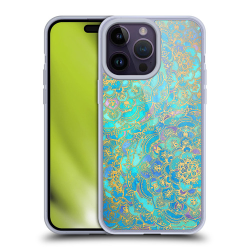 Micklyn Le Feuvre Mandala Sapphire and Jade Soft Gel Case for Apple iPhone 14 Pro Max