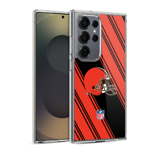 NFL Cleveland Browns Artwork Stripes Soft Gel Case for Samsung Galaxy S25 Ultra & MagSafe