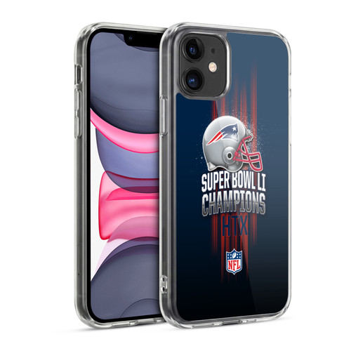 NFL 2017 Super Bowl Li Champion New England Patriots 1 Soft Gel Case for Apple iPhone 11