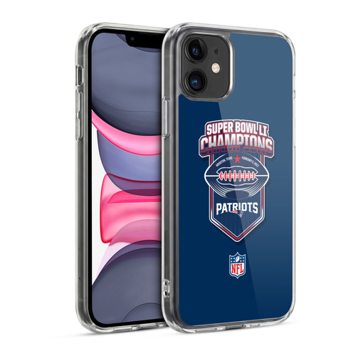 NFL 2017 Super Bowl Li Champion New England Patriots 4 Soft Gel Case for Apple iPhone 11