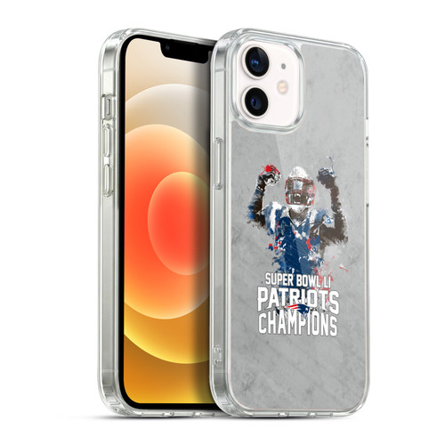 NFL 2017 Super Bowl Li Champion New England Patriots 3 Soft Gel Case for Apple iPhone 12 / iPhone 12 Pro & MagSafe