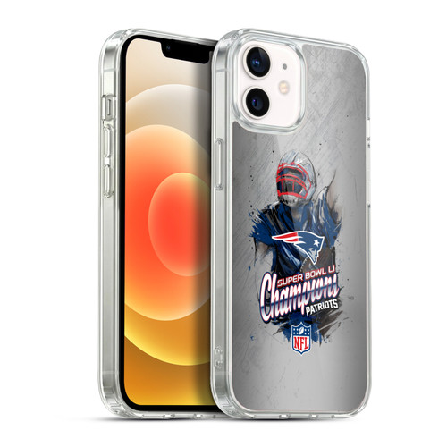 NFL 2017 Super Bowl Li Champion New England Patriots 5 Soft Gel Case for Apple iPhone 12 / iPhone 12 Pro & MagSafe