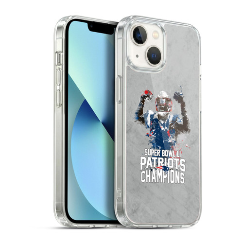 NFL 2017 Super Bowl Li Champion New England Patriots 3 Soft Gel Case for Apple iPhone 13