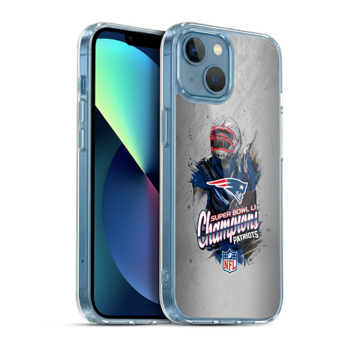 NFL 2017 Super Bowl Li Champion New England Patriots 5 Soft Gel Case for Apple iPhone 13 Mini & MagSafe