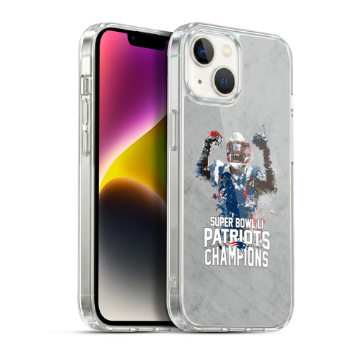 NFL 2017 Super Bowl Li Champion New England Patriots 3 Soft Gel Case for Apple iPhone 14