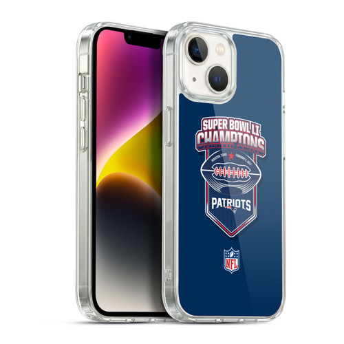 NFL 2017 Super Bowl Li Champion New England Patriots 4 Soft Gel Case for Apple iPhone 14