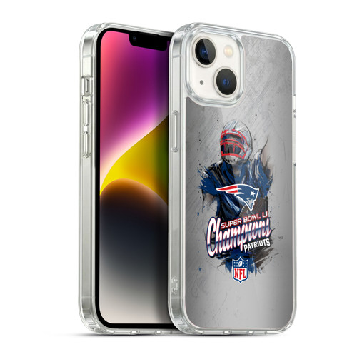 NFL 2017 Super Bowl Li Champion New England Patriots 5 Soft Gel Case for Apple iPhone 14