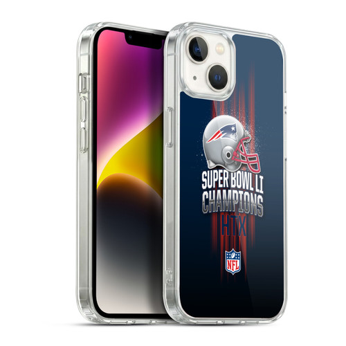 NFL 2017 Super Bowl Li Champion New England Patriots 1 Soft Gel Case for Apple iPhone 14 Plus & MagSafe