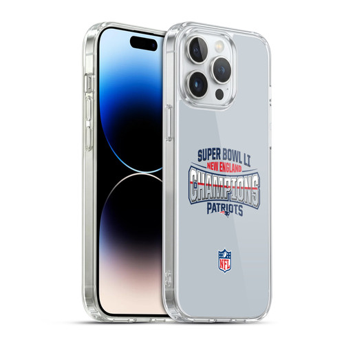 NFL 2017 Super Bowl Li Champion New England Patriots 2 Soft Gel Case for Apple iPhone 14 Pro Max & MagSafe