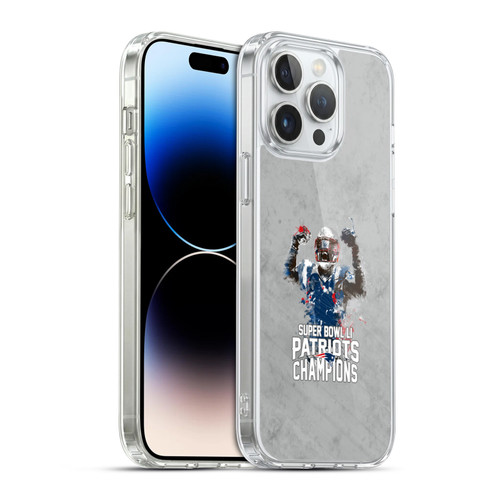NFL 2017 Super Bowl Li Champion New England Patriots 3 Soft Gel Case for Apple iPhone 14 Pro Max & MagSafe