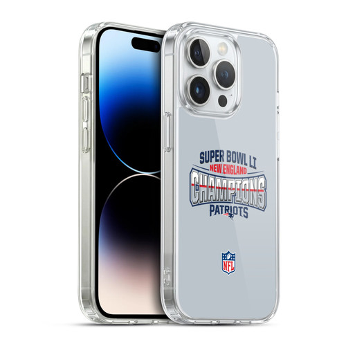 NFL 2017 Super Bowl Li Champion New England Patriots 2 Soft Gel Case for Apple iPhone 14 Pro & MagSafe