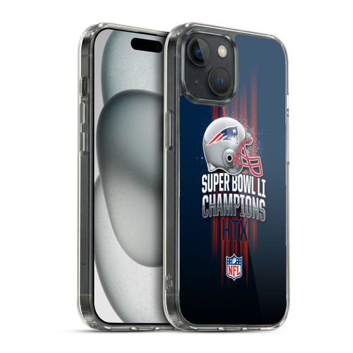 NFL 2017 Super Bowl Li Champion New England Patriots 1 Soft Gel Case for Apple iPhone 15 & MagSafe