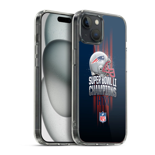 NFL 2017 Super Bowl Li Champion New England Patriots 1 Soft Gel Case for Apple iPhone 15 Plus & MagSafe