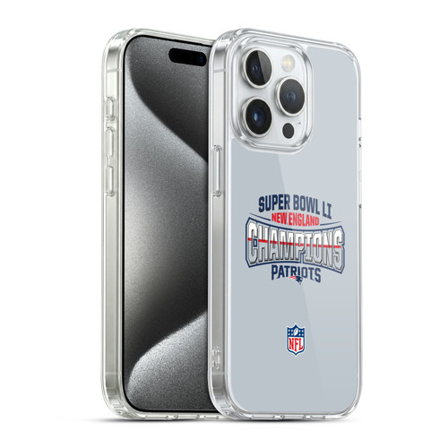 NFL 2017 Super Bowl Li Champion New England Patriots 2 Soft Gel Case for Apple iPhone 15 Pro & MagSafe