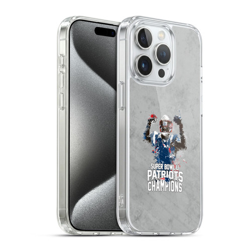 NFL 2017 Super Bowl Li Champion New England Patriots 3 Soft Gel Case for Apple iPhone 15 Pro & MagSafe