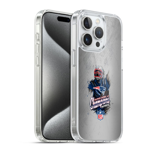 NFL 2017 Super Bowl Li Champion New England Patriots 5 Soft Gel Case for Apple iPhone 15 Pro & MagSafe