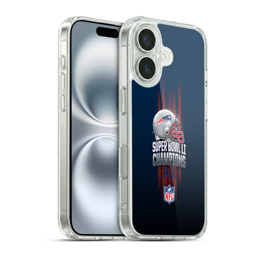 NFL 2017 Super Bowl Li Champion New England Patriots 1 Soft Gel Case for Apple iPhone 16 & MagSafe