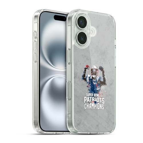 NFL 2017 Super Bowl Li Champion New England Patriots 3 Soft Gel Case for Apple iPhone 16 & MagSafe