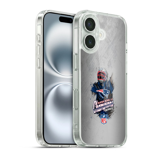 NFL 2017 Super Bowl Li Champion New England Patriots 5 Soft Gel Case for Apple iPhone 16 & MagSafe