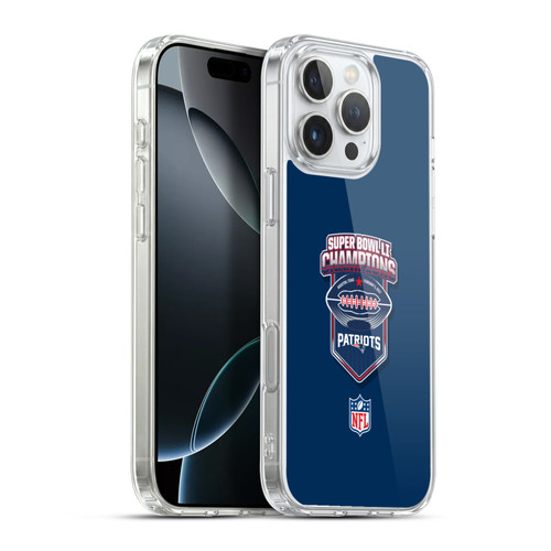 NFL 2017 Super Bowl Li Champion New England Patriots 4 Soft Gel Case for Apple iPhone 16 Pro Max & MagSafe