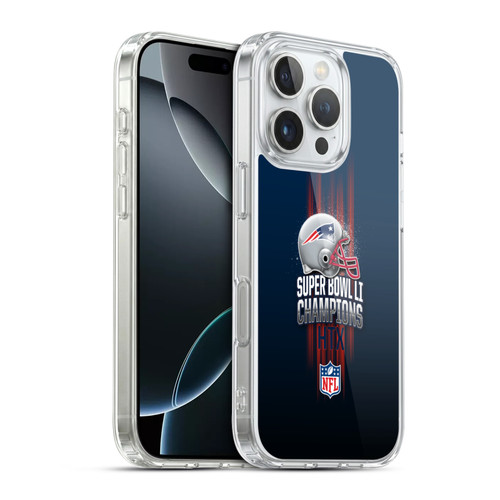 NFL 2017 Super Bowl Li Champion New England Patriots 1 Soft Gel Case for Apple iPhone 16 Pro & MagSafe
