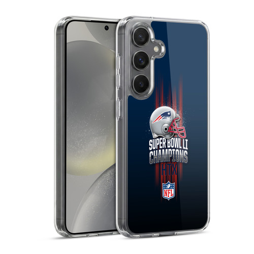 NFL 2017 Super Bowl Li Champion New England Patriots 1 Soft Gel Case for Samsung Galaxy S24 5G & MagSafe
