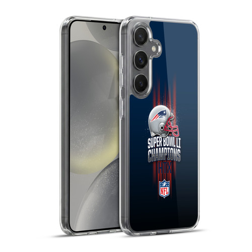 NFL 2017 Super Bowl Li Champion New England Patriots 1 Soft Gel Case for Samsung Galaxy S24+ 5G & MagSafe