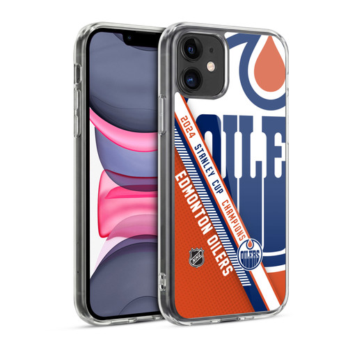 NHL 2024 Stanley Cup Champions Edmonton Oilers Oversized Soft Gel Case for Apple iPhone 11