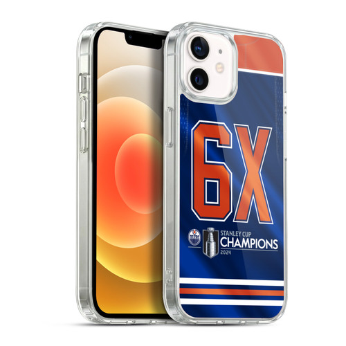 NHL 2024 Stanley Cup Champions Edmonton Oilers Jersey Soft Gel Case for Apple iPhone 12 / iPhone 12 Pro & MagSafe