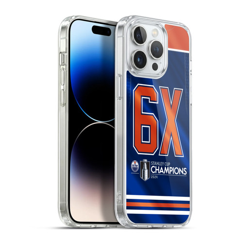 NHL 2024 Stanley Cup Champions Edmonton Oilers Jersey Soft Gel Case for Apple iPhone 13 Pro Max & MagSafe