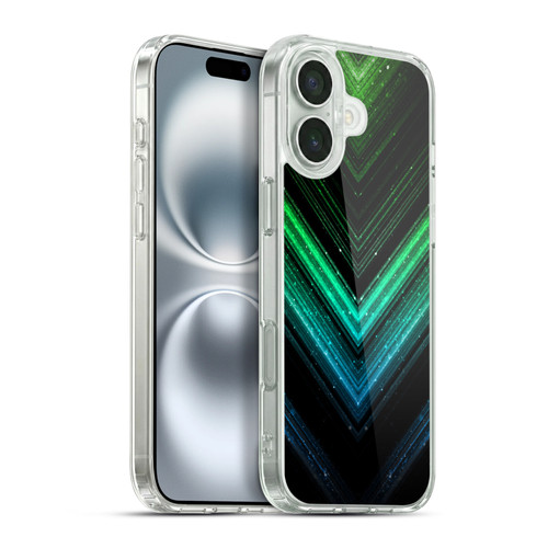 PLdesign Sparkly Metallic Aqua Blue And Green Soft Gel Case for Apple iPhone 16 Plus & MagSafe