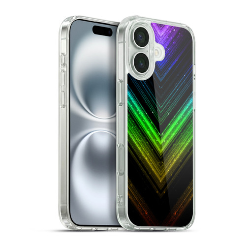 PLdesign Sparkly Metallic Rainbow Soft Gel Case for Apple iPhone 16 Plus & MagSafe