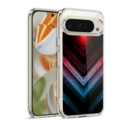 PLdesign Sparkly Metallic Blue And Red Ombre Soft Gel Case for Google Pixel 9 / Pixel 9 Pro