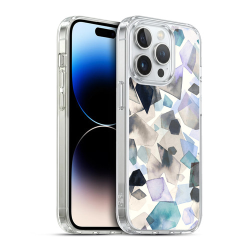 Ninola Pattern Abstract Crystals Blue Soft Gel Case for Apple iPhone 13 Pro & MagSafe