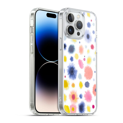 Ninola Pattern Abstract Watercolor Dots Soft Gel Case for Apple iPhone 14 Pro Max & MagSafe