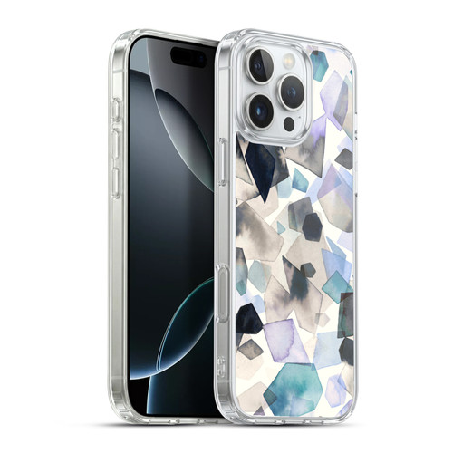 Ninola Pattern Abstract Crystals Blue Soft Gel Case for Apple iPhone 16 Pro Max & MagSafe