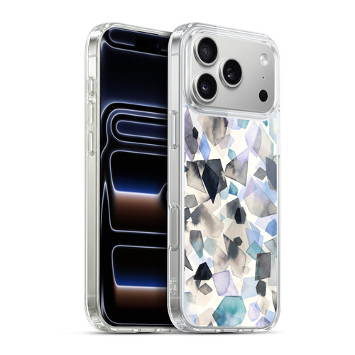 Ninola Pattern Abstract Crystals Blue Soft Gel Case for Apple iPhone 17 Pro Max