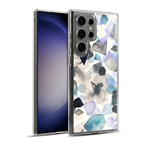 Ninola Pattern Abstract Crystals Blue Soft Gel Case for Samsung Galaxy S23 Ultra 5G & MagSafe
