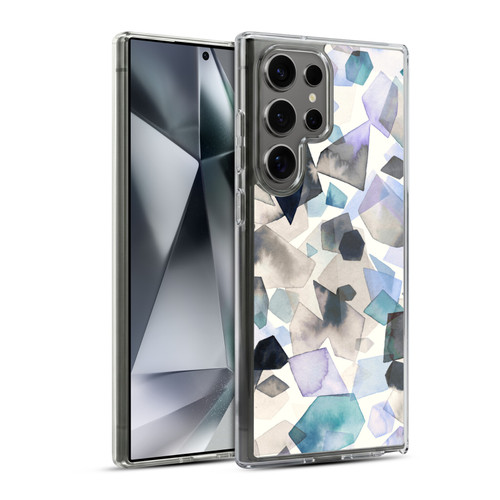 Ninola Pattern Abstract Crystals Blue Soft Gel Case for Samsung Galaxy S24 Ultra 5G & MagSafe