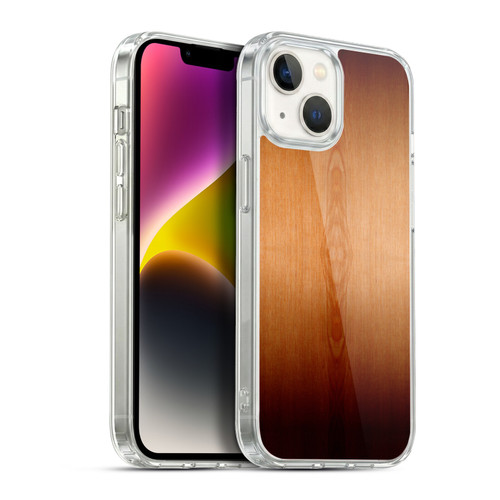 PLdesign Wood Prints Burnt Brown Ombre Soft Gel Case for Apple iPhone 14