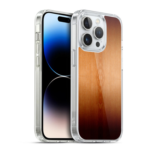 PLdesign Wood Prints Burnt Brown Ombre Soft Gel Case for Apple iPhone 14 Pro & MagSafe