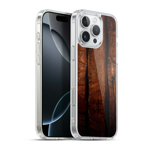 PLdesign Wood Prints Brown Rustic Ombre Soft Gel Case for Apple iPhone 16 Pro Max & MagSafe